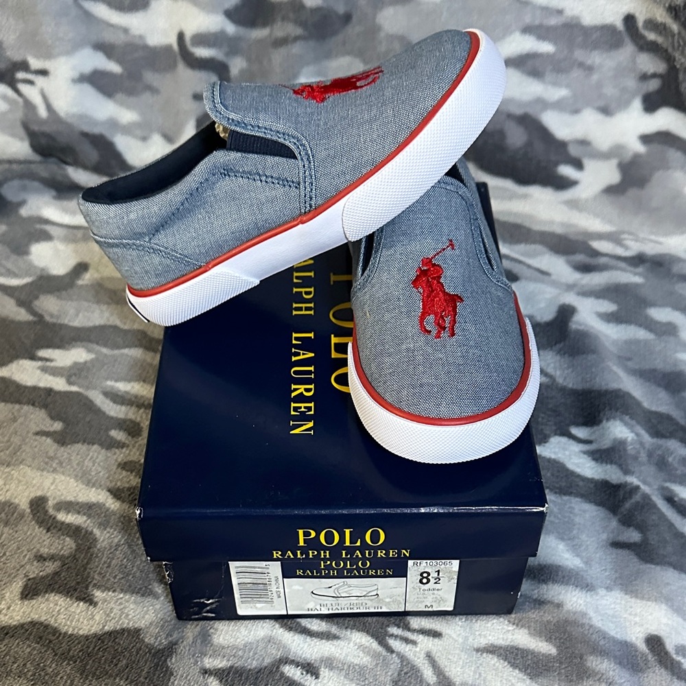 Polo by Ralph Lauren Kids Sneakers - Blue with Red Accents